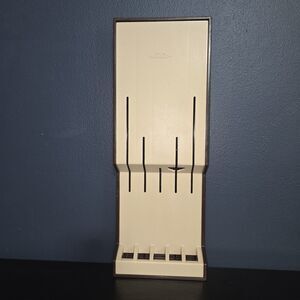 Cutco 5 Piece Knife Holder Wall Drawer Rack Brown & Tan  #1742 -X